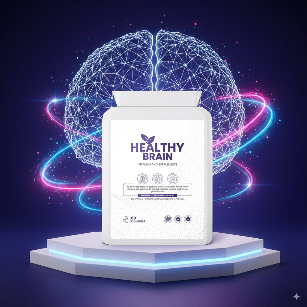 Premium Healthy Brain Vitamins Mind & Memory Support Capsules - Pack of 60