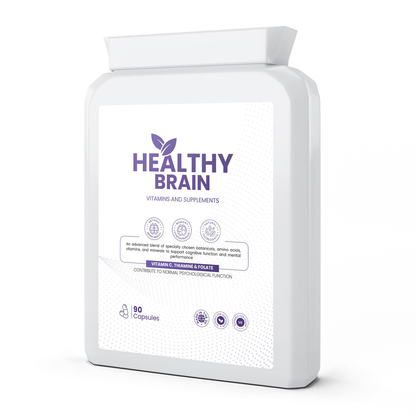 Premium Healthy Brain Vitamins Mind & Memory Support Capsules - Pack of 90