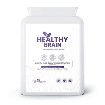 Premium Healthy Brain Vitamins Mind & Memory Support Capsules - Pack of 90